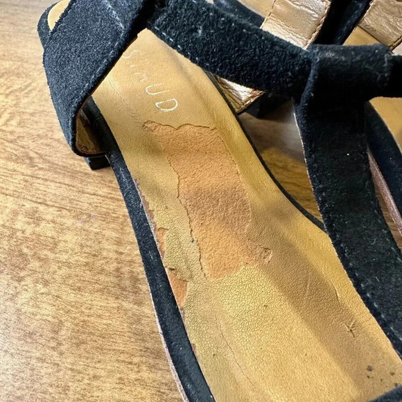 Staud Black Strappy Suede Block Heels Womens Size 7 AS IS - Picture 2 of 11
